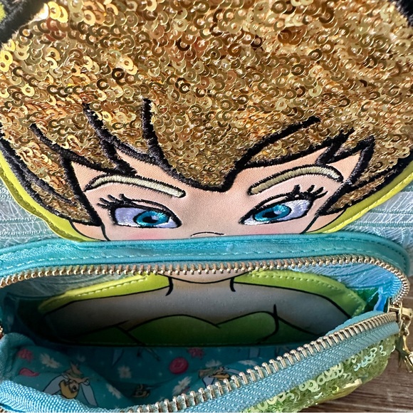 Loungefly Disney Tinker Bell Sequin Mini Backpack NWT - Picture 10 of 11